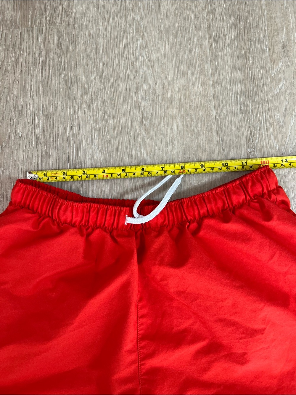 Olaian Men's Bright Red Swim Trunks with White Drawstring - Picture 7 of 8